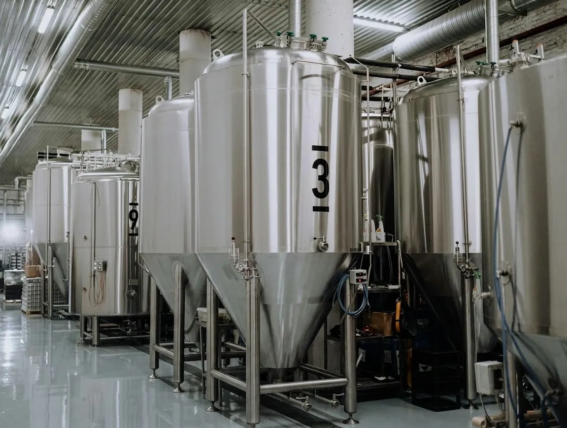 Stainless steel modular production tanks on the New Jersey floor